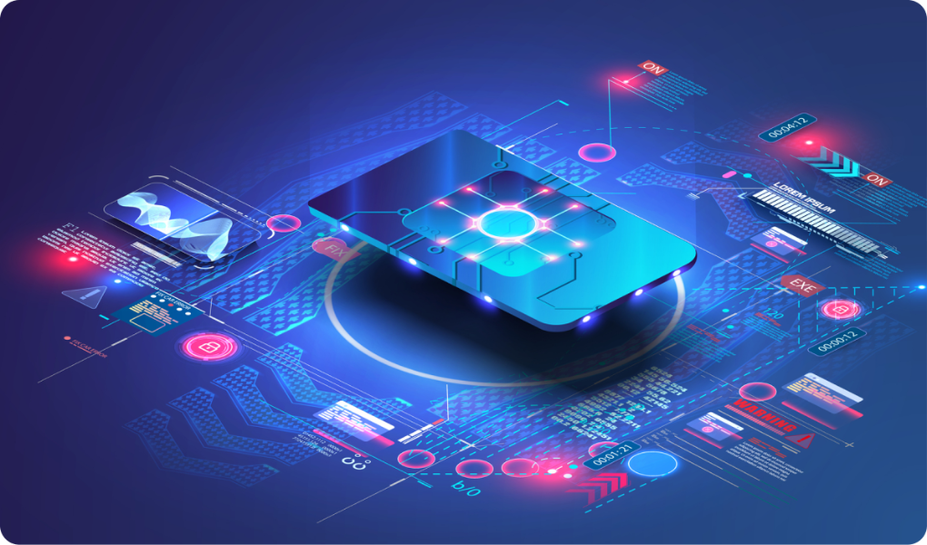 Embedded system illustrasjon smarte produkter